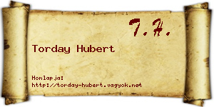 Torday Hubert névjegykártya